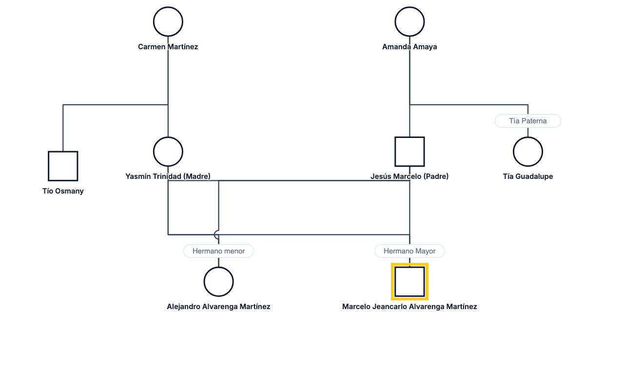 Marcelo Jeancarlo Alvarenga Martínez's Family Genogram genogram
